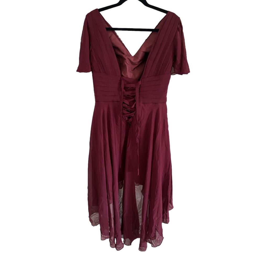 2//$11 Deals/ Sale Formal Dress Womens Maroon A Line Chiffon Dress Sz 10 - Picture 3 of 7